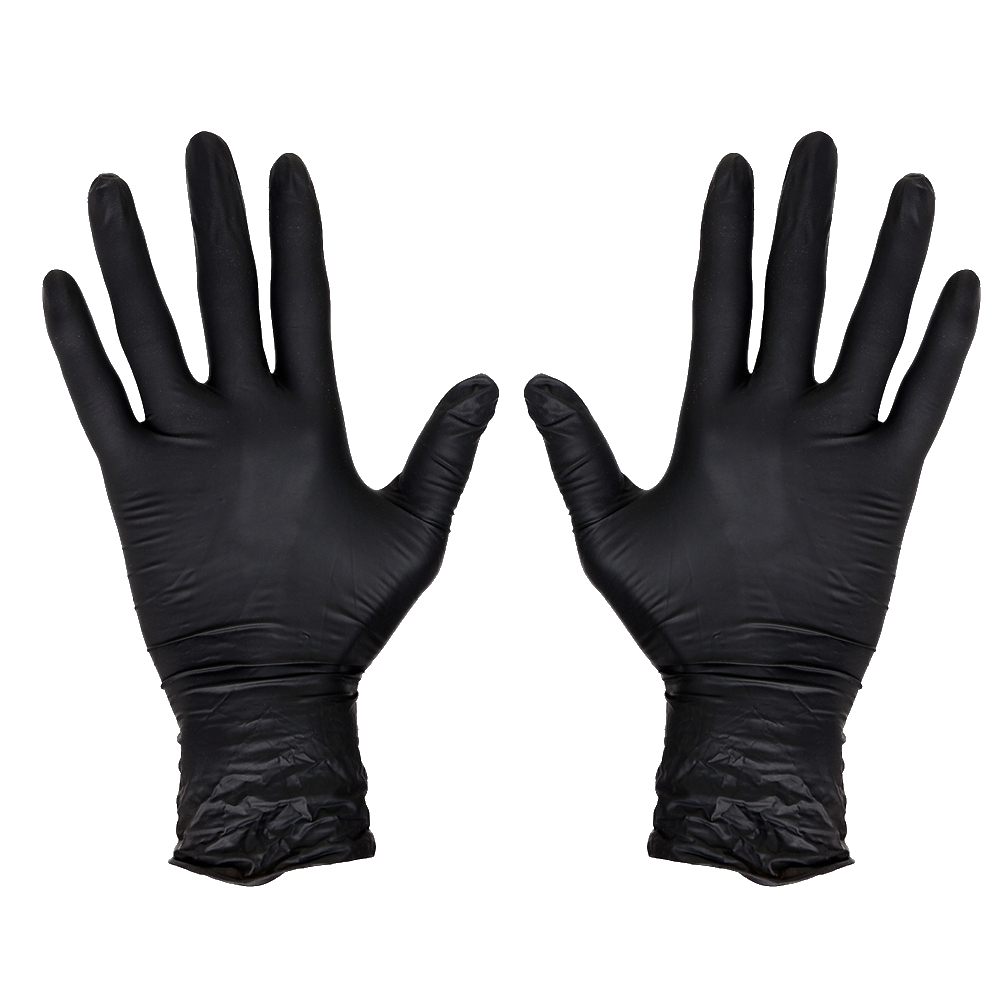 Перчатки нитриловые черные особопрочные
